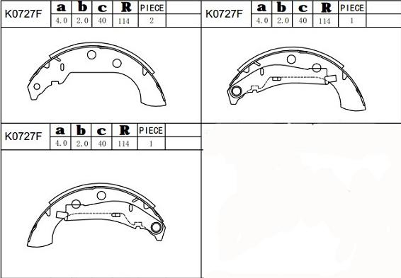 Asimco K0727F - Комплект тормозных колодок, барабанные unicars.by