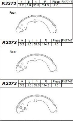 Asimco K3373 - Комплект тормозных колодок, барабанные unicars.by