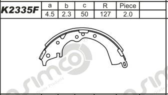 Asimco K2335F - Комплект тормозных колодок, барабанные unicars.by