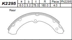 Asimco K2295 - Комплект тормозных колодок, барабанные unicars.by