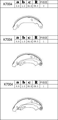 Asimco K7004 - Комплект тормозных колодок, барабанные unicars.by