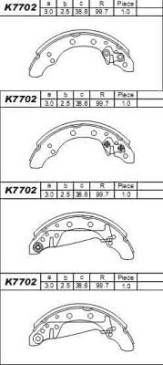 Asimco K7702 - Комплект тормозных колодок, барабанные unicars.by