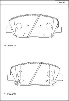 Asimco KD99712 - Тормозные колодки, дисковые, комплект unicars.by