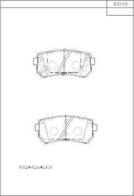 Asimco KD9049 - Тормозные колодки, дисковые, комплект unicars.by