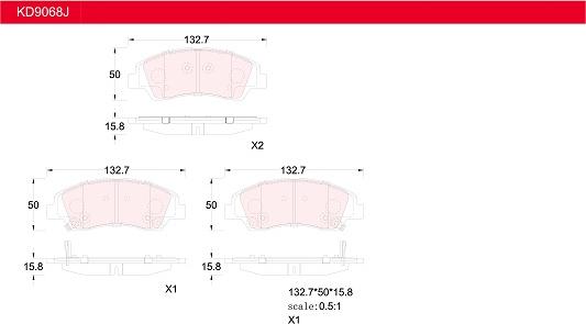 Asimco KD9068J - Тормозные колодки, дисковые, комплект unicars.by