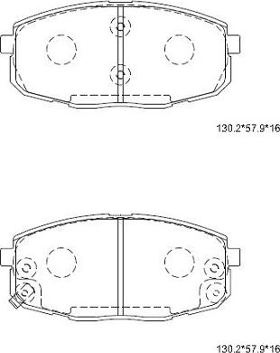 Asimco KD9740 - Тормозные колодки, дисковые, комплект unicars.by