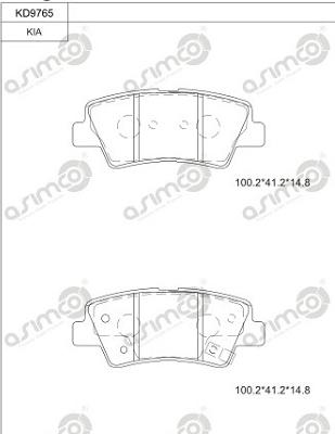 Asimco KD9765 - Тормозные колодки, дисковые, комплект unicars.by