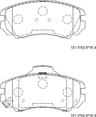 Asimco KD9703 - Тормозные колодки, дисковые, комплект unicars.by