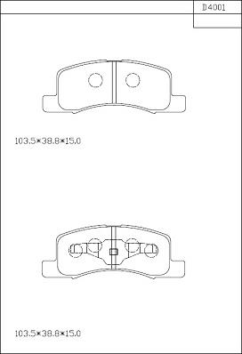 Asimco KD4001 - Тормозные колодки, дисковые, комплект unicars.by