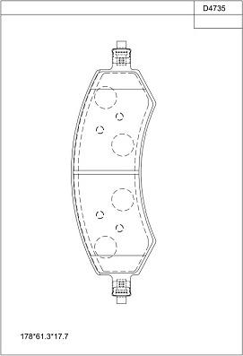 Asimco KD4735 - Тормозные колодки, дисковые, комплект unicars.by