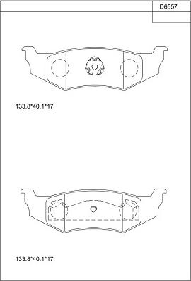 Asimco KD6557 - Тормозные колодки, дисковые, комплект unicars.by