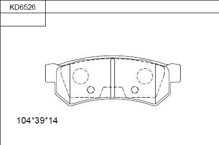 Asimco KD6526 - Тормозные колодки, дисковые, комплект unicars.by