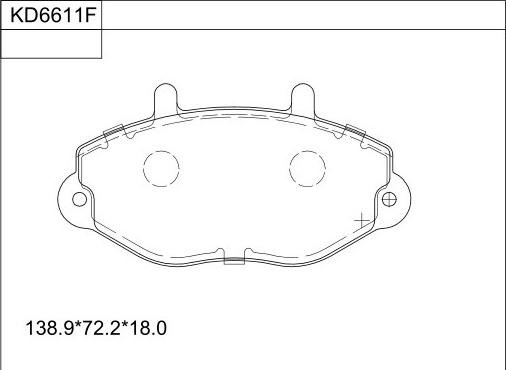 Asimco KD6611F - Тормозные колодки, дисковые, комплект unicars.by