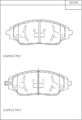 Asimco KD6008 - Тормозные колодки, дисковые, комплект unicars.by