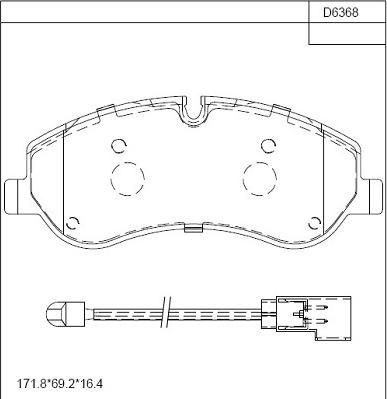 Asimco KD6368 - Тормозные колодки, дисковые, комплект unicars.by