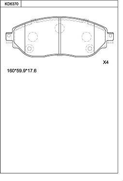 Asimco KD6370 - Тормозные колодки, дисковые, комплект unicars.by