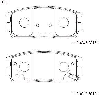 Asimco KD6211 - Тормозные колодки, дисковые, комплект unicars.by