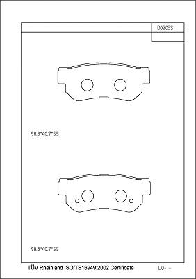 Asimco KD0203S - Тормозные колодки, дисковые, комплект unicars.by