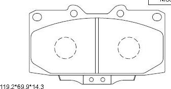 Asimco KD1358 - Тормозные колодки, дисковые, комплект unicars.by