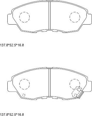 Asimco KD1701 - Тормозные колодки, дисковые, комплект unicars.by