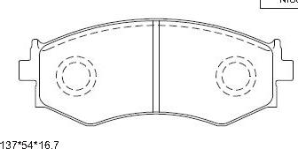 Asimco KD1716 - Тормозные колодки, дисковые, комплект unicars.by