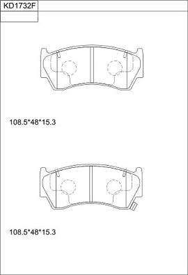 Asimco KD1732F - Тормозные колодки, дисковые, комплект unicars.by