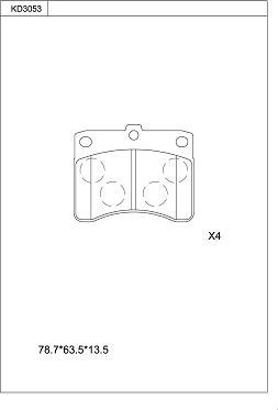 Asimco KD3053 - Тормозные колодки, дисковые, комплект unicars.by