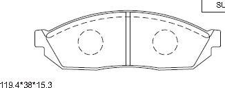 Asimco KD3761 - Тормозные колодки, дисковые, комплект unicars.by