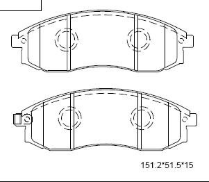 Asimco KD3768 - Тормозные колодки, дисковые, комплект unicars.by