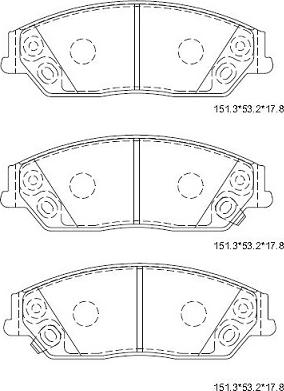 Asimco KD2511 - Тормозные колодки, дисковые, комплект unicars.by