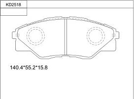 Asimco KD2518 - Тормозные колодки, дисковые, комплект unicars.by