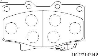 Asimco KD2280 - Тормозные колодки, дисковые, комплект unicars.by