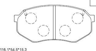 Asimco KD2743 - Тормозные колодки, дисковые, комплект unicars.by