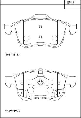 Asimco KD7459 - Тормозные колодки, дисковые, комплект unicars.by