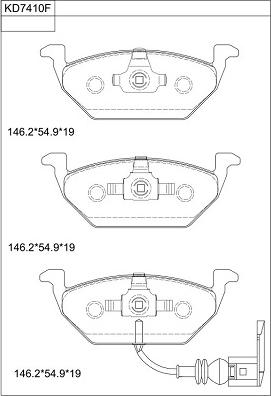 Asimco KD7410F - Тормозные колодки, дисковые, комплект unicars.by