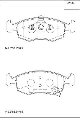 Asimco KD7433 - Тормозные колодки, дисковые, комплект unicars.by