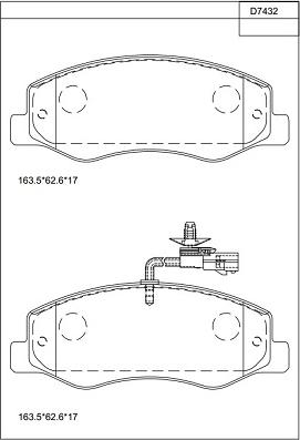 Asimco KD7432 - Тормозные колодки, дисковые, комплект unicars.by