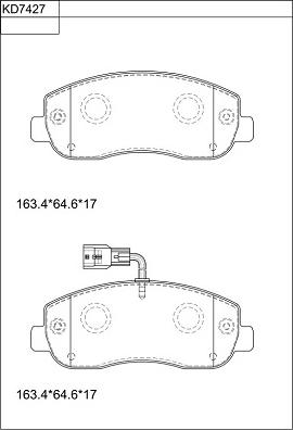 Asimco KD7427 - Тормозные колодки, дисковые, комплект unicars.by