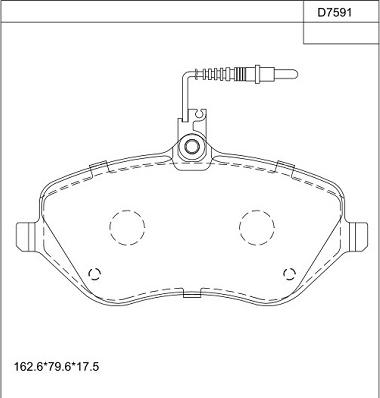 Asimco KD7591 - Тормозные колодки, дисковые, комплект unicars.by