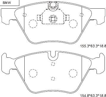 Asimco KD7553 - Тормозные колодки, дисковые, комплект unicars.by