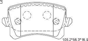 Asimco KD7560 - Тормозные колодки, дисковые, комплект unicars.by