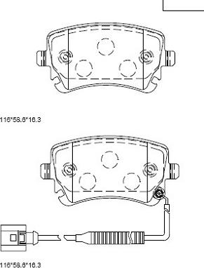 Asimco KD7581 - Тормозные колодки, дисковые, комплект unicars.by