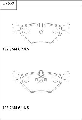 Asimco KD7538 - Тормозные колодки, дисковые, комплект unicars.by