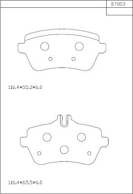 Asimco KD7053 - Тормозные колодки, дисковые, комплект unicars.by