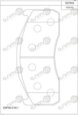 Asimco KD7802 - Тормозные колодки, дисковые, комплект unicars.by