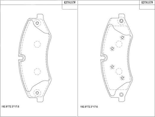 Asimco KD78157W - Тормозные колодки, дисковые, комплект unicars.by