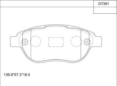 Asimco KD7391 - Тормозные колодки, дисковые, комплект unicars.by