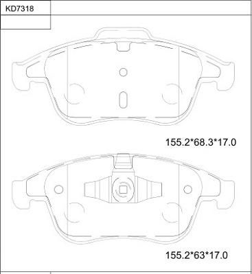 Asimco KD7318 - Тормозные колодки, дисковые, комплект unicars.by