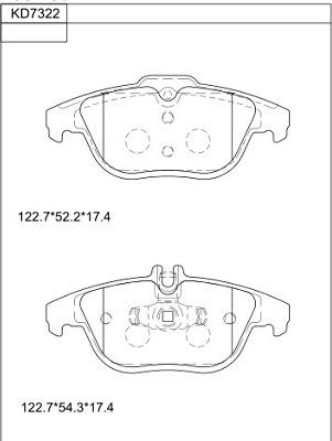 Asimco KD7322 - Тормозные колодки, дисковые, комплект unicars.by