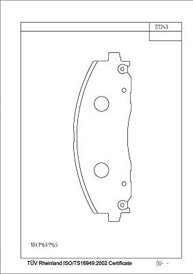 Asimco KD7243 - Тормозные колодки, дисковые, комплект unicars.by